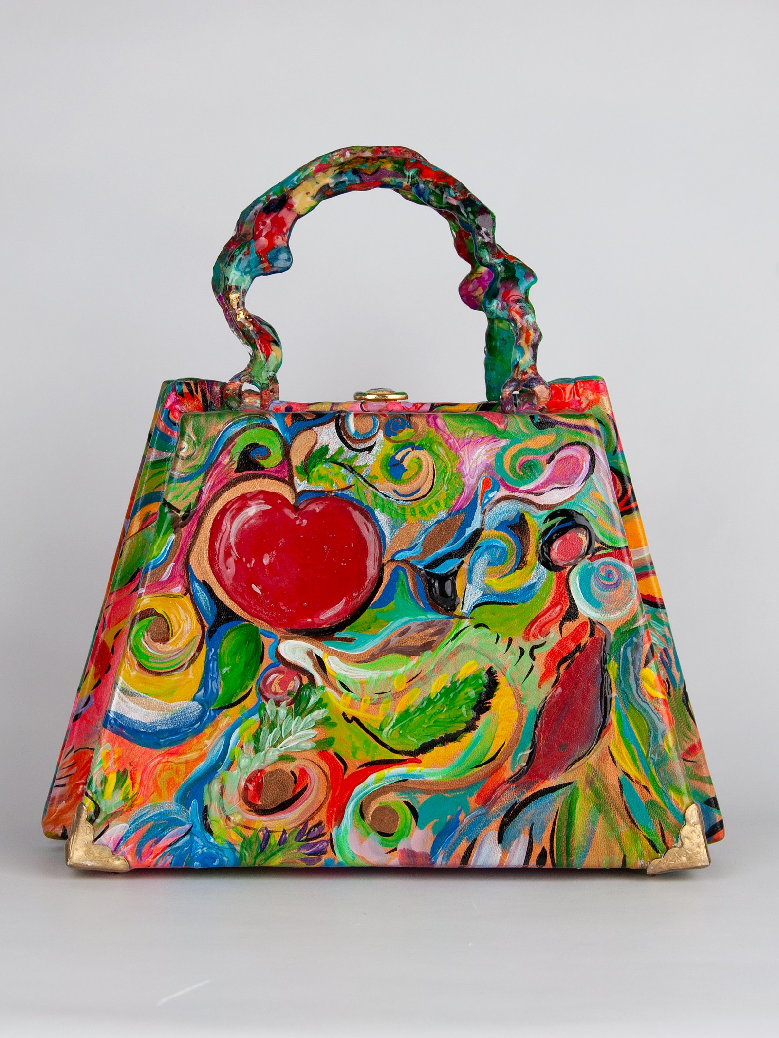 Éden Rouge — Un sac peint main. Un jardin avant le monde.