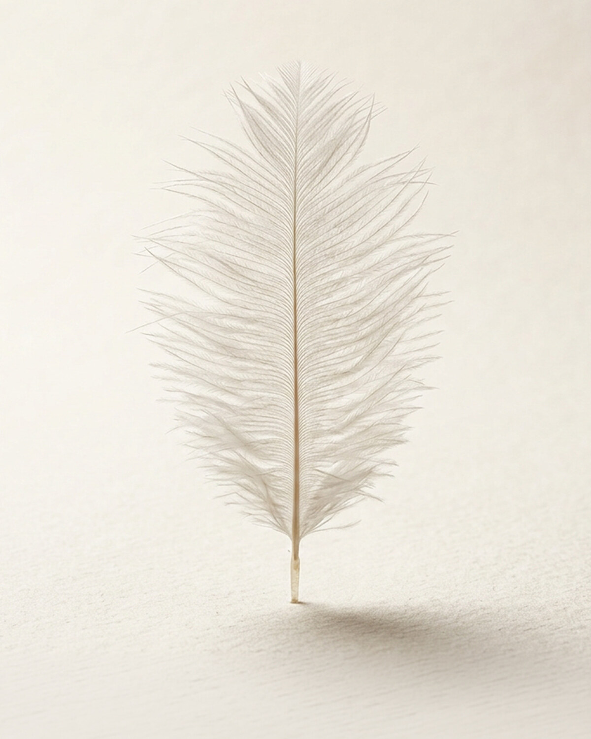 Plumasserie — la plume dans son intégralité, matière vivante (catalogue 2026, aspect natif 4:5 portrait)